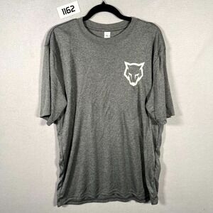BAW T‎ Shirt Mens Large Heather Gray Wolf Logo Short Sleeve Performance Pullover